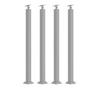 Wrought Iron Railing Post BalustradesBlack Outdoor DeckBrackets with Wood & Square Post Adjuble Angle Connector 4pcs 85cm/34in White