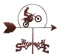 Wrought Iron Roof Weathervane, Garden Decoration Weather Vane, motorcycle Wind Vane Wind Direction Indicator Kit, Metal Bracket