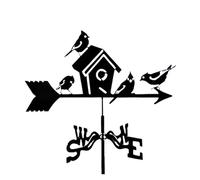 Wrought Iron Rooster Vane, Bird's Nest Outdoor Decoration, Garden Metal Crafts, Roof, Farm Props Wind for Metal Weather Vane(Color 2)