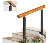 Wrought Iron Side Rafor 2-3 Steps - Outdoor Railing for Garden Porch & Patio - Versatile Brackets for Easy Inllat