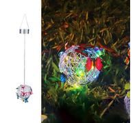 Wrought Iron Solar Butterfly Ball Light for Garden(colored light)