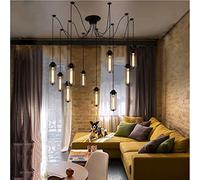 Wrought Iron Spider Chandelier, Industrial Pendant Light with 10 Heads, E27 Bulb Compatible, Perfect for Clothing Stores and Bars