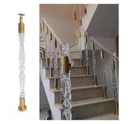Wrought Iron Stair Balusters, Decorative Baluster Kit with Gold Hardware, Clear Round Handrail Posts, 5 Pieces, 80cm (31 1/2 Inches)