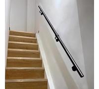 Wrought Iron Stair Handrails Wall Mount, Modern Staircase Banister Hand Railings for Stairs Indoor Outdoor, Non-Slip Corridor Grab Rail, Black(3ft/90cm)