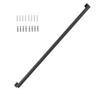 Wrought Iron Stair Railing Black - Square Wall Handrail for Indoor and Outdoor Use, Balcony, Parapet and Stairs, Simple Assembly Kit with Style and Robustness (Black, 150cm/59 inch)