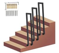 Wrought Iron Stair Railing Kit - Side Mounted Guardrail for Indoor/Outdoor, Perfect for Porch & Garden Steps, 1.6ft (50cm) - Durable & Stylish Safety Solution