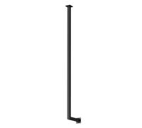 Wrought Iron Stair Railing Post, Side-Mounted Baluster Column, Black Industrial Banister Handrail, Square Tube Guardrails for Slope Staircases Steps(Straight Pipe,85cm/33in)