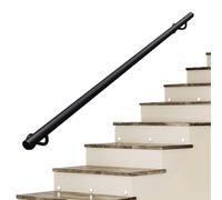 Wrought Iron Staircase Railing Handrail|1m 1.5m 2m 2.5m Stairs Banister Safety Hand Rails Indoor Outdoor Grab Rail|Renmlion Wall Mounted Balustrade Safety Support Grab Bar Kit(10ft/300cm)