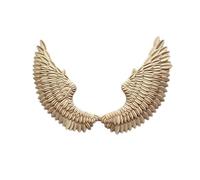 Wrought Iron Wings Wall Decoration,Indoor Outdoor Wall Hanging Decorations,Bar 3D Creative Background Art,for Home and Commercial(Gold,100x40x8cm)