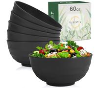 Wrova Reusable Bowls Set 60 OZ Large Capacity Bowls Set of 6 Unbreakable Plastic Bowl - Microwave and Dishwasher Safe, Bowls for Camping and Picnic, Large Serving Bowls for Oatmeal and Salad