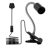 Wrpacttg Clip on Light,Clip Desk Lamp,Clip on Bulb Holder with 220CM Cable,9MM&350MM Thickened Lengthened Gooseneck Clamp Lamp,360 Degree Clip Flexible Light for Bedside Offices
