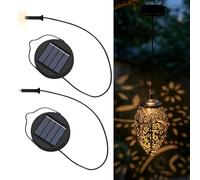 WRQIOO 2 Pack Solar Light Replacement Top, Replacement Solar Panels for Garden Lights, Waterproof Sol-ar Lantern Replacem-ent Parts for Garden Sol-ar Lanterns, Outdoor Hanging Sola-r Lanterns