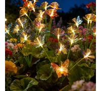 WRQIOO 4 Pack 24 LED Butterfly Solar Lights Outdoor Garden, Swaying Butterfly Solar Lights, Butterfly Waterproof Decorative Garden Lights, Outdoor Solar Ground Inserted for Yard Patio Pathway Decor