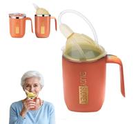 WRQIOO 400ML 3 in 1 Sippy Cup for Adults with 30cm Straw & Lid, Non Spill Cups for Elderly, Beakers for Elderly, Anti Choke Spill Proof Cu-ps for ELD-erly, Patients, Disabled People, Convalescence