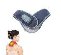 WRQIOO Cordless Neck Heat Pad, Heated Neck Warmer Brace 3000mAh with Vibration, 3 Temperature Controls, 3 Timers