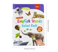 WRQIOO English Words Sound Book, Talking English Learning Book for Children, My First En-glish Sound Toys, Words S-ound B-ook with Sounds, Alphabet, 300+ W-ords, Educational Toy, 13 Themes for Toddler