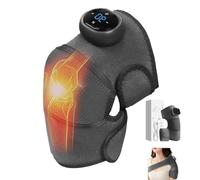 WRQIOO Knee Massager Joint Pain Relief, Heated Knee Brace with 3 Vibration Mode, 5 Heating Level, Rechargeable Knee Brace Warmer, Cordless Heated Knee Support with Shoulder Elbow Wrap
