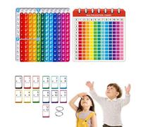 WRQIOO Multiplication Flash Cards, Math Flash Cards+Pop Fidget Chart, Times Table Poppet 12x12, Table Math Games with 156 Hole, Times Tables Fla-sh Cards for Kids(Addition, Subtraction, Division)