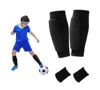 WRQIOO Shin Defender Shin Pads, 1 Pair Soft Shin Defender Pads, Crashproof Shin Pads Superior Impact Absorption, Washable Shin Pads, Soccer Shin Guards with Breathable Honeycomb Pads,Wrist Guard(XL)