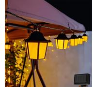 WRQIOO Solar String Lights Outdoor Garden Lantern, 10LED Solar Lights Outdoor Garden String, 3,5 Meter Waterproof Vintage Lantern Solar Lantern String Lights for Patio Wedding Balcony Terrace
