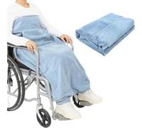 WRQIOO Wheelchair Blanket, 90X120CM Wheelchair Warmer Blanket, Whee-lchair Warmer Cover, Universal Fit Winter Thickened Warm Adult Wh-eelchair B-lanket for Manual and Powered Wheel-chairs, Blue