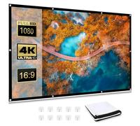 WRSION 100 inch Projector Screen 16:9 HD 4K | Milk Silk Fabric with High Density for Enhanced Clarity, Foldable Wrinkle-Free Design for Home Cinema & Conference Rooms