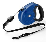 WRSOMIT Retractable Dog Leash, 26 Ft Heavy Duty Pet Walking Leash for Small Medium Large Dogs up to 99lbs, Anti-Slip Handle, 360 ° No Tangle, Nylon Tape, One-Handed Brake (Blue)