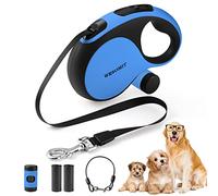 WRSOMIT Retractable Dog Leash with Chew Proof Cable, 26Ft Heavy Duty Dog Leash for Small Medium Large Dogs up to 110lbs, 360° No Tangle, One-Handed Brake (Blue)