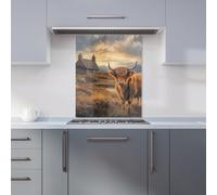 Warren Reed - Designer Highland Cow And A Cottage Kitchen Splashback W600Mm X H750Mm, Multi