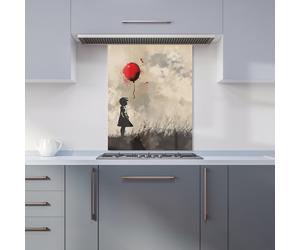 WRT Red Balloon Multicolour Kitchen Splashback - W600xH750mm