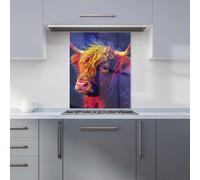 WRT Vibrant Cow Multicolour Kitchen Splashback - W600xH750mm