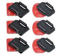 WrteEase 6-Pack Adhesive Mount Kit for Action Cameras | Flat & curved helmet sticky mounts with waterproof adhesive pads, compatible with gopro hero and other action cameras