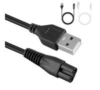 WrteEase Replace Charger Cable Compatible with Philips Shaver 5 V-12v 30cm, USB Shaver Replacement Charging Cable Wire for OneBlade,Philips Shaver/Beard Trimmer Charger (Black+White 2pc)