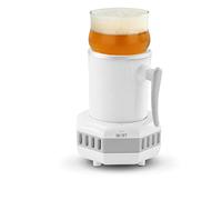 WRTN Iced Beer Wine Beverage Electronic Bottle Chiller, Portable Mini Refrigeration Rapid Cup Cooler, Desktop Fast Cooling Fridge Single Bottle Drink Chiller for Home Travel(White)