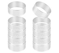 Wrtysully 10 Pack 5Cm Stainless Steel Tart Ring, Heat- Perforated Cake Mousse Ring, Round Ring