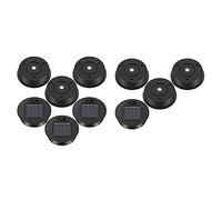 Wrtysully 10 Pcs Black Solar Lights Plastic Solar Lights Replacement Top Solar Lantern Parts LED Solar Panel Lantern Lid Lights for Outdoor Hanging