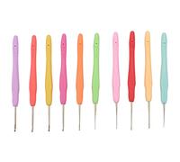 Wrtysully 10Pcs Small Size Lace Crochet Hooks (0.5-2.75mm), Ergonomic Crochet Hooks Set with Soft Grip Handle for Thread