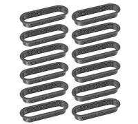 Wrtysully 12 Pieces Oval Tart Rings Heat- Perforated Cake Mousse Ring Non Stick Bakeware Tart Mini Cake Mold Cake Rings