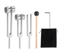 Wrtysully (128Hz, 256Hz, 512Hz) Tuning Fork Set, Tuning Forks with Reflex Hammer for Chakra/Healing/Sound Therapy/Repair