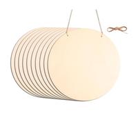 Wrtysully 12Inch Wood Circles for Crafts, Unfinished Wood Blank Door Hanger Sign, for Wood Burning 10Pcs