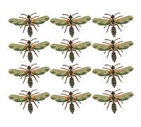 Wrtysully 12Pcs Dragonfly Napkin Buckle Napkin Ring Alloy Green Insect Dragonfly Drip Diamond Buckle Paper Towels Napkin Holder