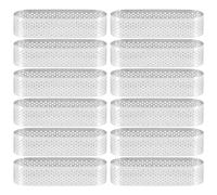 Wrtysully 12Pcs Oval Tartlet Molds French Dessert Mousse Fruit Pie Tart Ring Quiche Cake Mold, Stainless Steel Tart Mousse Ring
