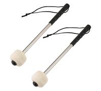 Wrtysully 2 Pcs 12.5Inch Bass Steel Drum Mallets,Wool Felt Drum Sticks with Stainless Steel Handle, Anti-Slip Wool Drum Mallets