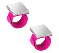 Wrtysully 2 PCS Magnetic Pin Cushion Wrist, Magnetic Sewing Pincushion, Magnetic Pin Holder Wristband for Sewing,Pink
