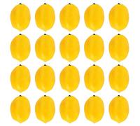 Wrtysully 20 Pcs Artificial Lemons Fake Lemons Faux Lemons Fruits in Yellow 3 Inch Long X 2 Inch Wide
