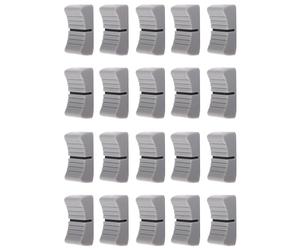 Wrtysully 20Pcs 24mmx11mmx10mm Console Mixer Slider Fader Knobs Replacement for Potentiometer Gray Knob Black Mark