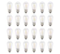 Wrtysully 24 Pack 3V LED S14 Replacement Light Bulbs, Shatterproof Outdoor Solar String Light Bulbs, Warm White