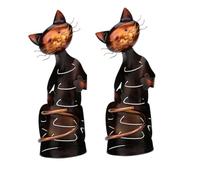 Wrtysully 2PCS Rack Cat Shaped Wine Holder Cat Wine Bottle Holder Sculpture Stand Metal Decorative