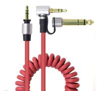Wrtysully 3.5mm Audio Extension Cable 3.5mm Male to 3.5mm Male or 6.5mm Male Extension Cable for 3.5mm Jack Device Red