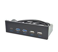 Wrtysully 5.25 inch Usb3.1 Gen2 Front Panel Usb Hub 2 Ports Usb3.0+2 Ports Usb2.0+1 Port Type-C with Type-E Connector